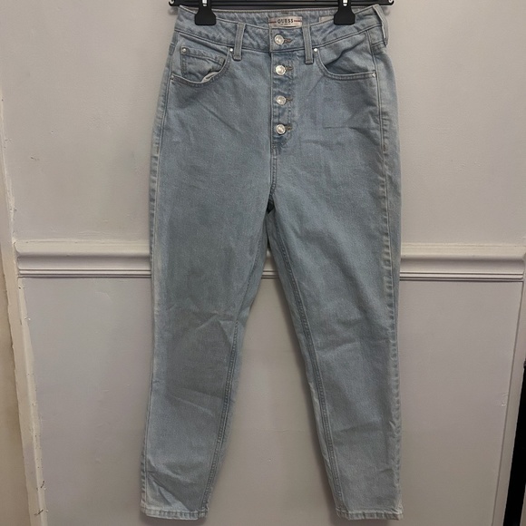 Guess Button Fly 90s Skinny Jeans in Light Wash - Size 27 - Picture 1 of 9